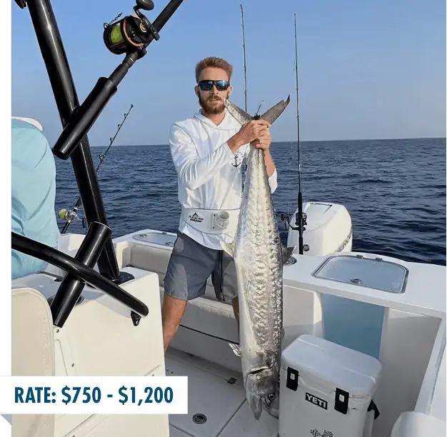 Nearshore fishing boat off Edisto Beach South Carolina