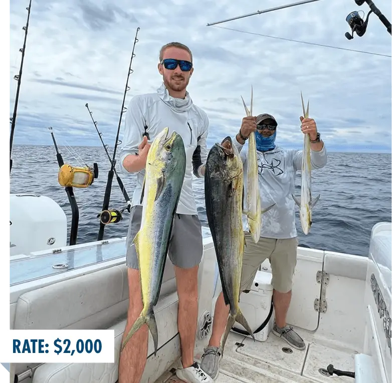 Offshore fishing charter catch near Edisto Island