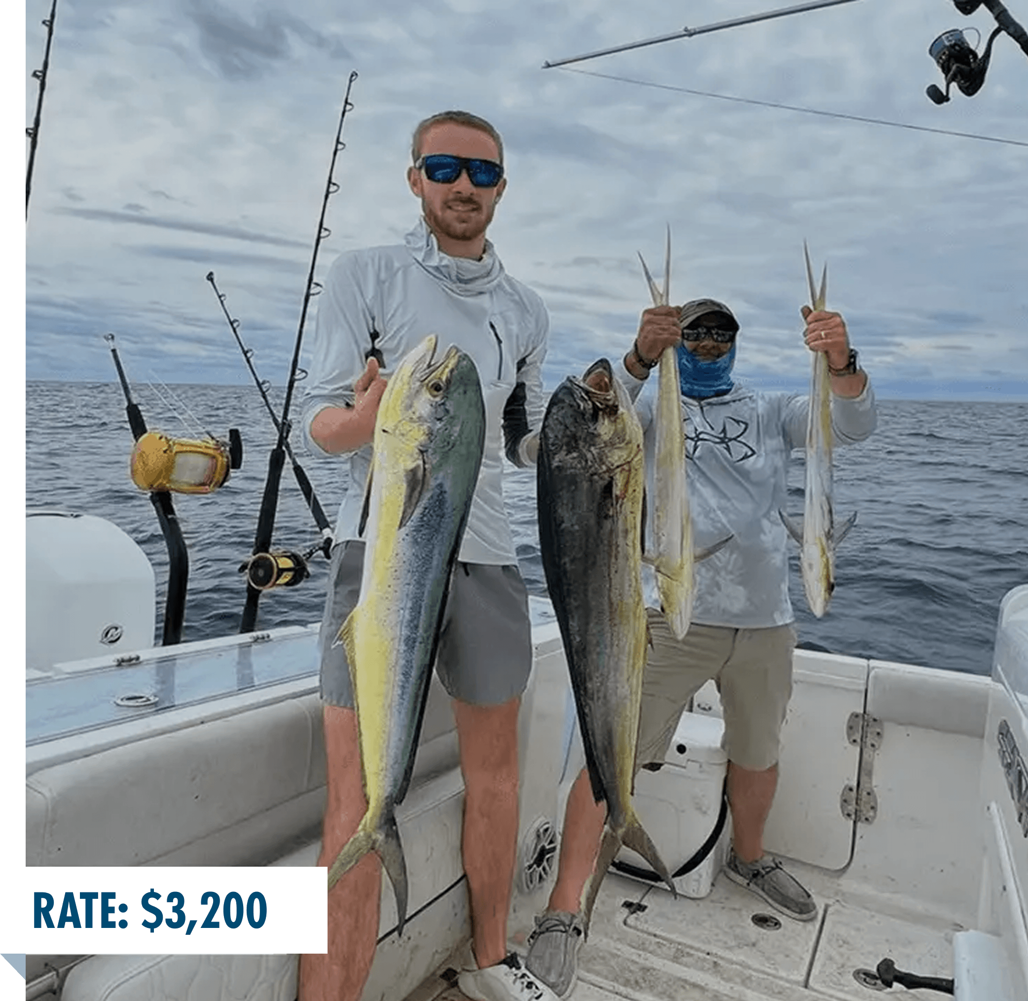 Offshore fishing charter catch near Edisto Island
