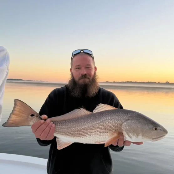 Winter sight fishing in clear Edisto Beach waters